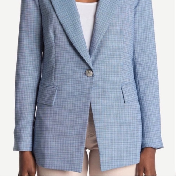 Veronica Beard Women's Blue Plaid Long and Lean Dickey Jacket Blazer Size 0 - Picture 15 of 15
